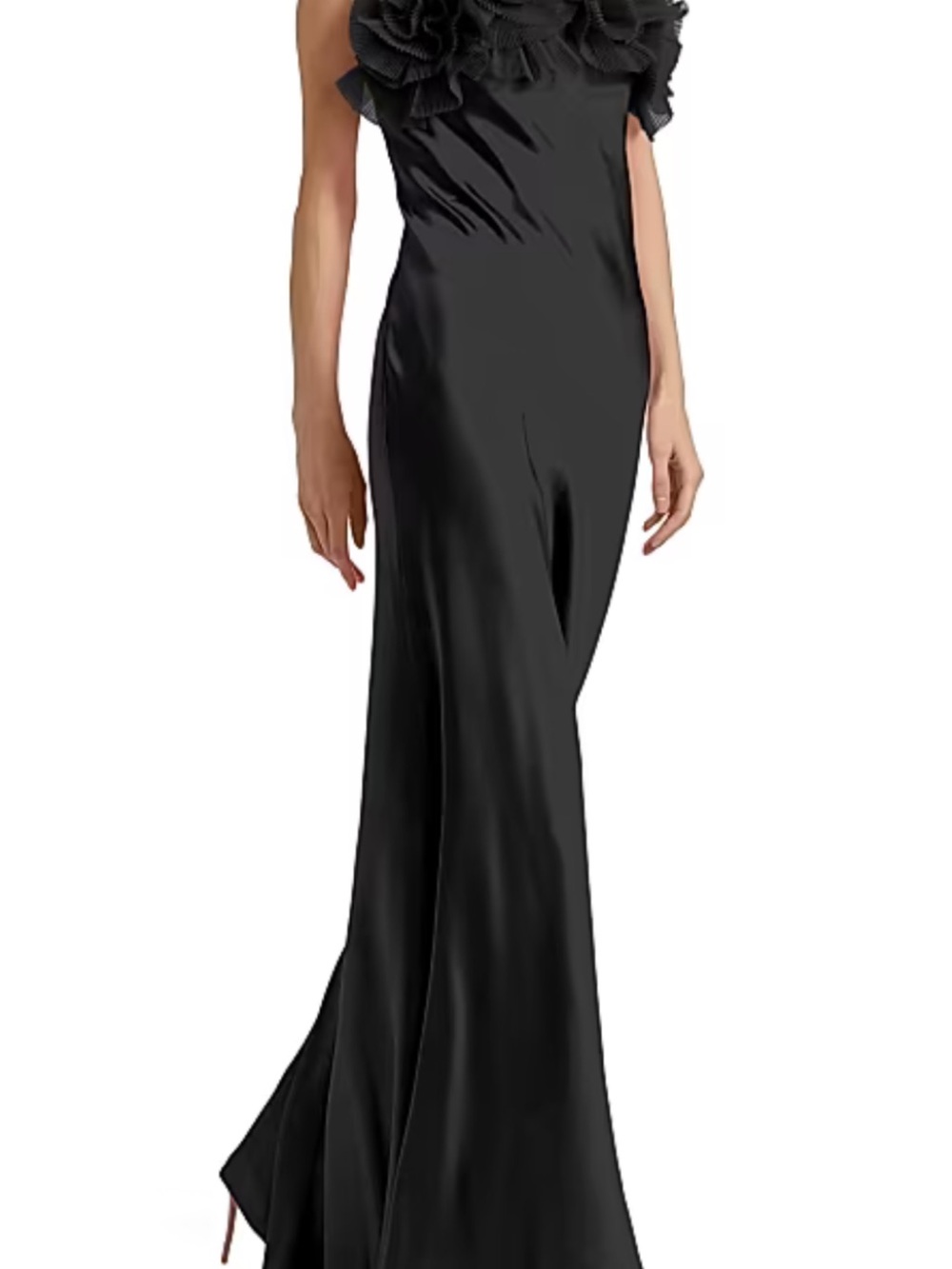 Elegant Black Ruffled Strap Jumpsuit